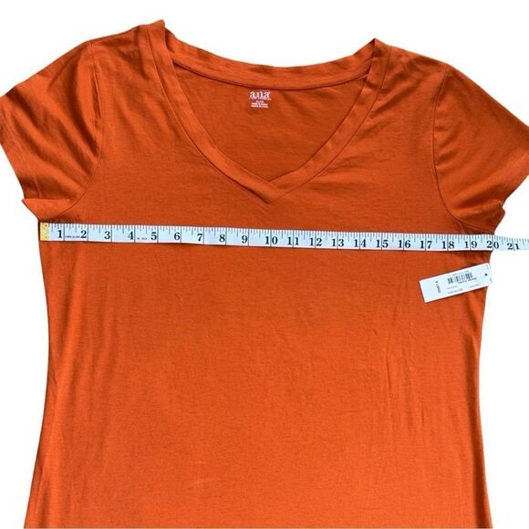 a.n.a Womens V Neck Short Sleeve T-Shirt Orange Sunset Size XL - Picture 5 of 9